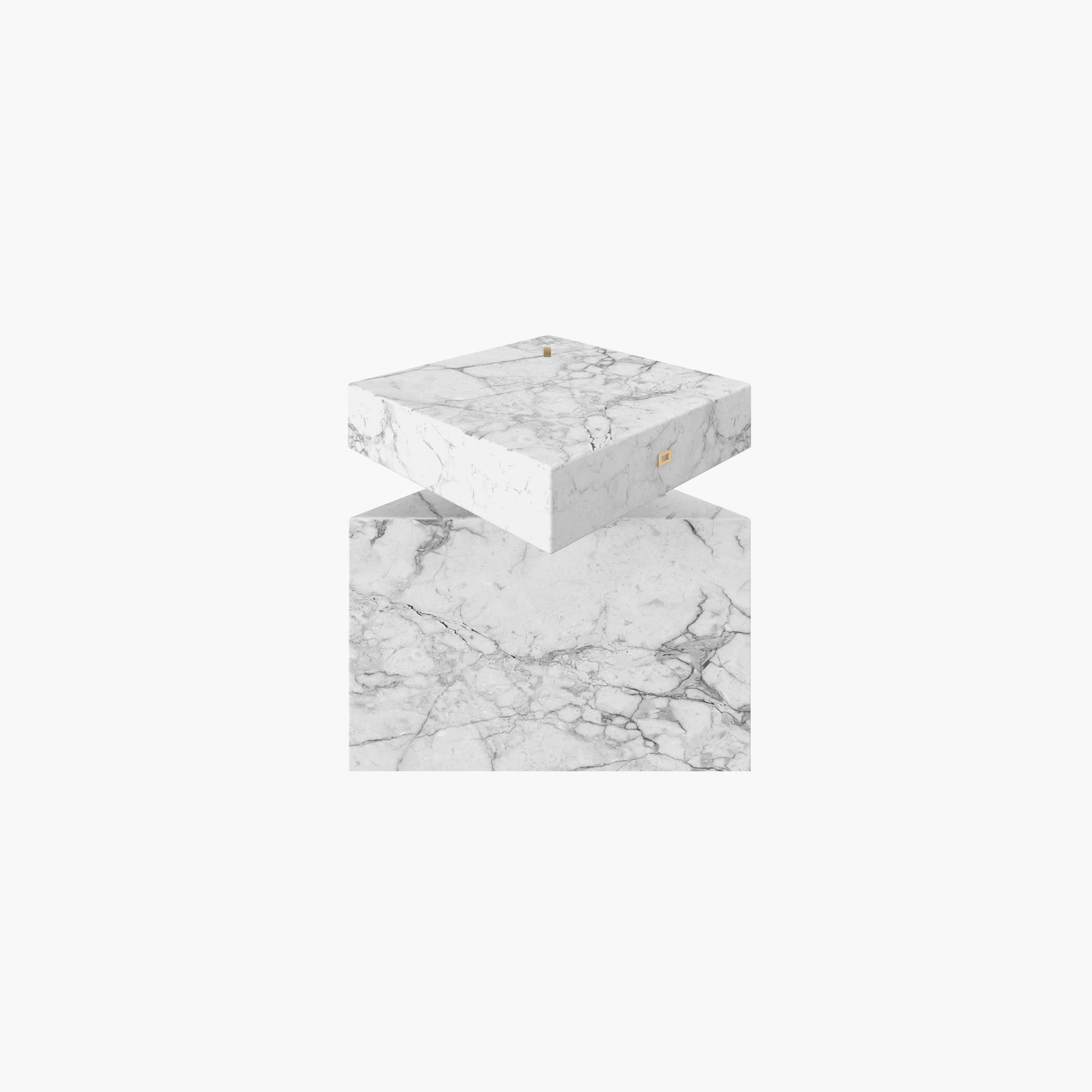 Beistelltisch Zylinder Quader Prisma Weiss Arabescato Marmor modern Wohnzimmer Designer Beistelltische FS 116 FELIX SCHWAKE