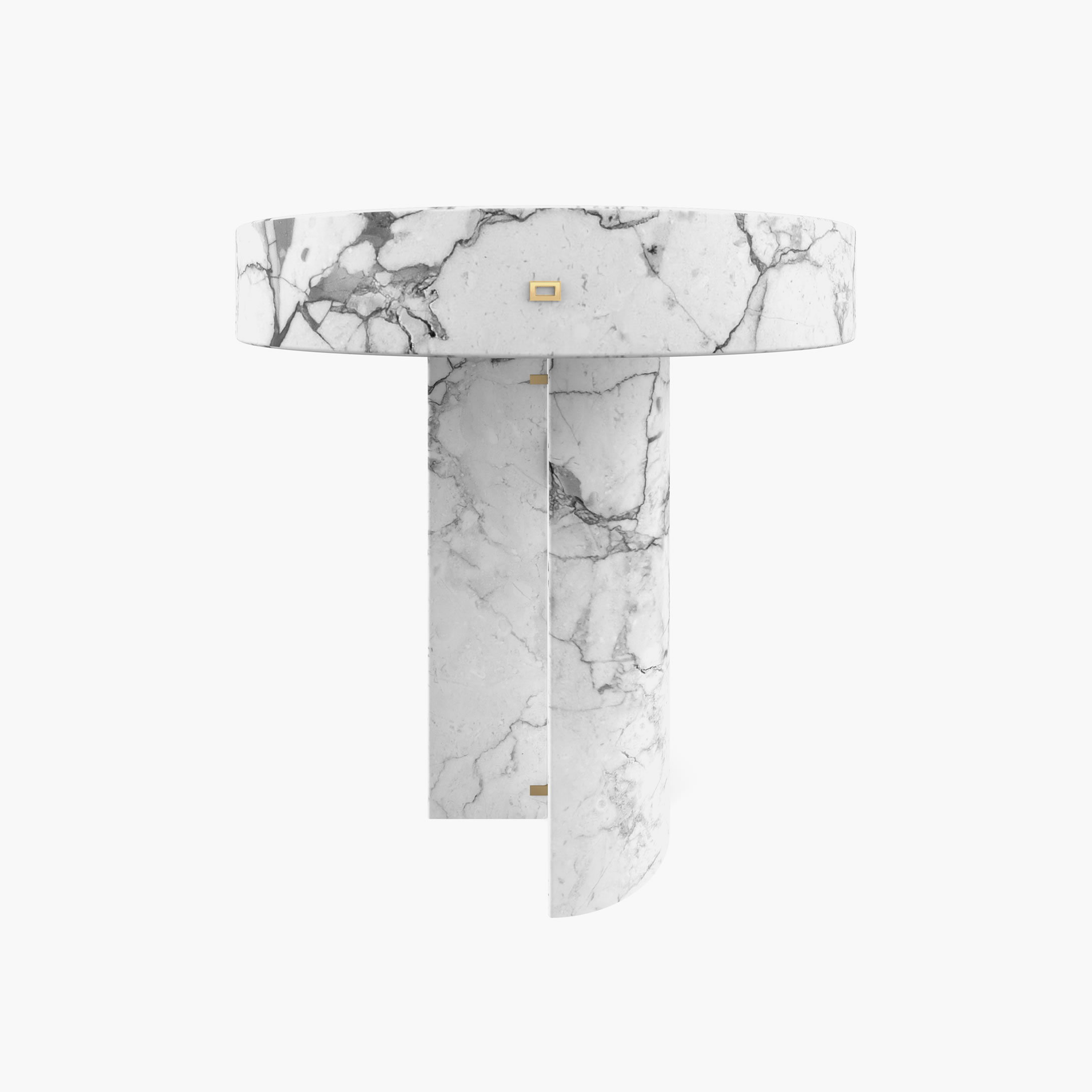 Beistelltisch Zylinder Quader Prisma Weiss Arabescato Marmor rein Wohnzimmer Meisterwerke Beistelltische FS 128 b FELIX SCHWAKE