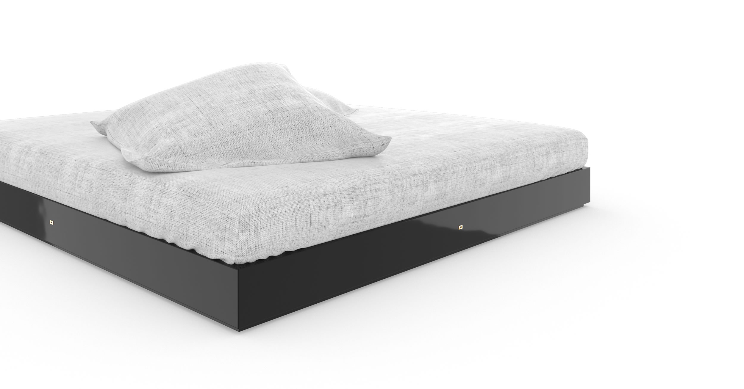 Design Bett Design Schwarz Glaenzend Massgefertigt Einzigartig Exklusiv Luxus InteriorFELIX SCHWAKE