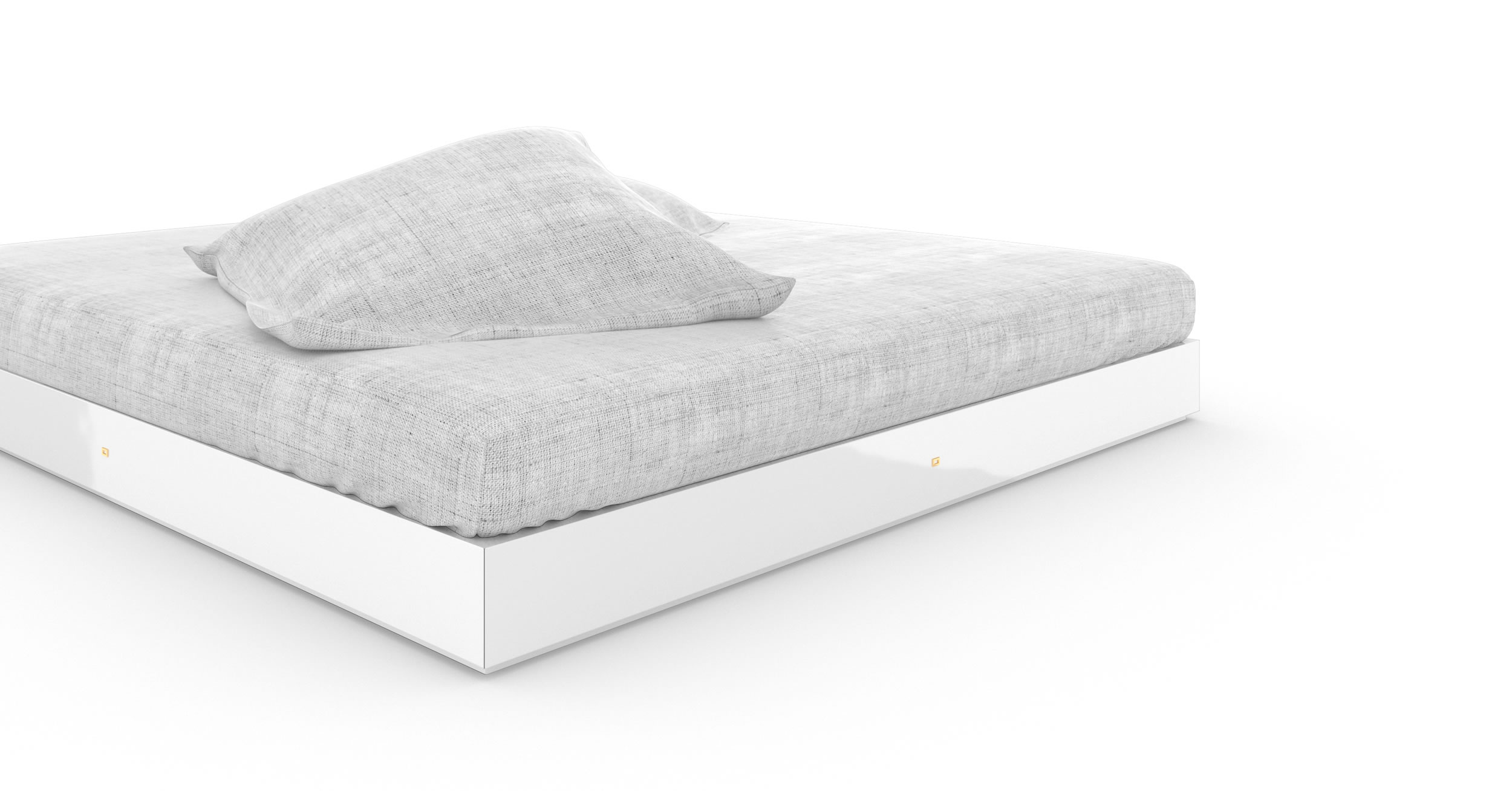 Design Bett Handgefertigt Weiss Glaenzend Premium Erlesen Design Elegant InteriorFELIX SCHWAKE