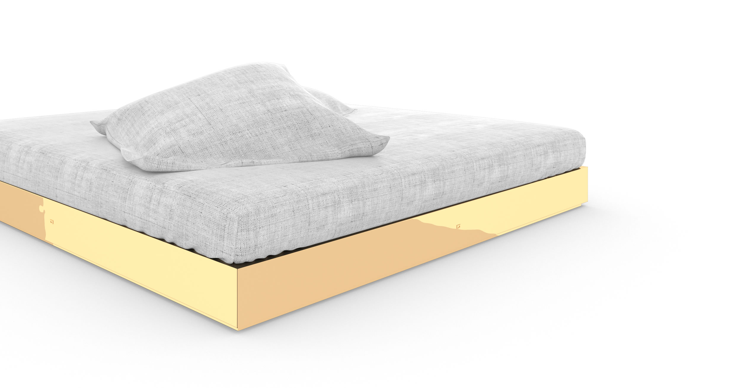 Design Bett Luxus Gold Massgefertigt Kunstwerk Exklusiv Puristisch Elegant InteriorFELIX SCHWAKE
