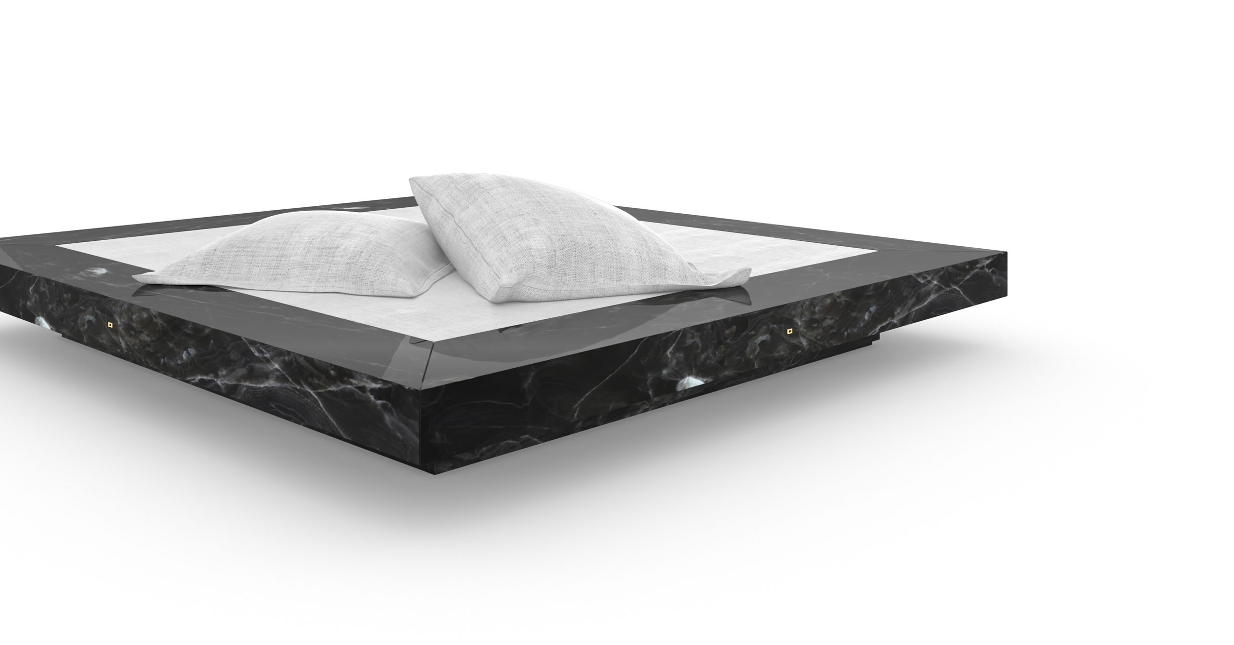 Design Bett Luxus Marmor Schwarz Design Handgefertigt Erlesen Einzigartig InteriorFELIX SCHWAKE