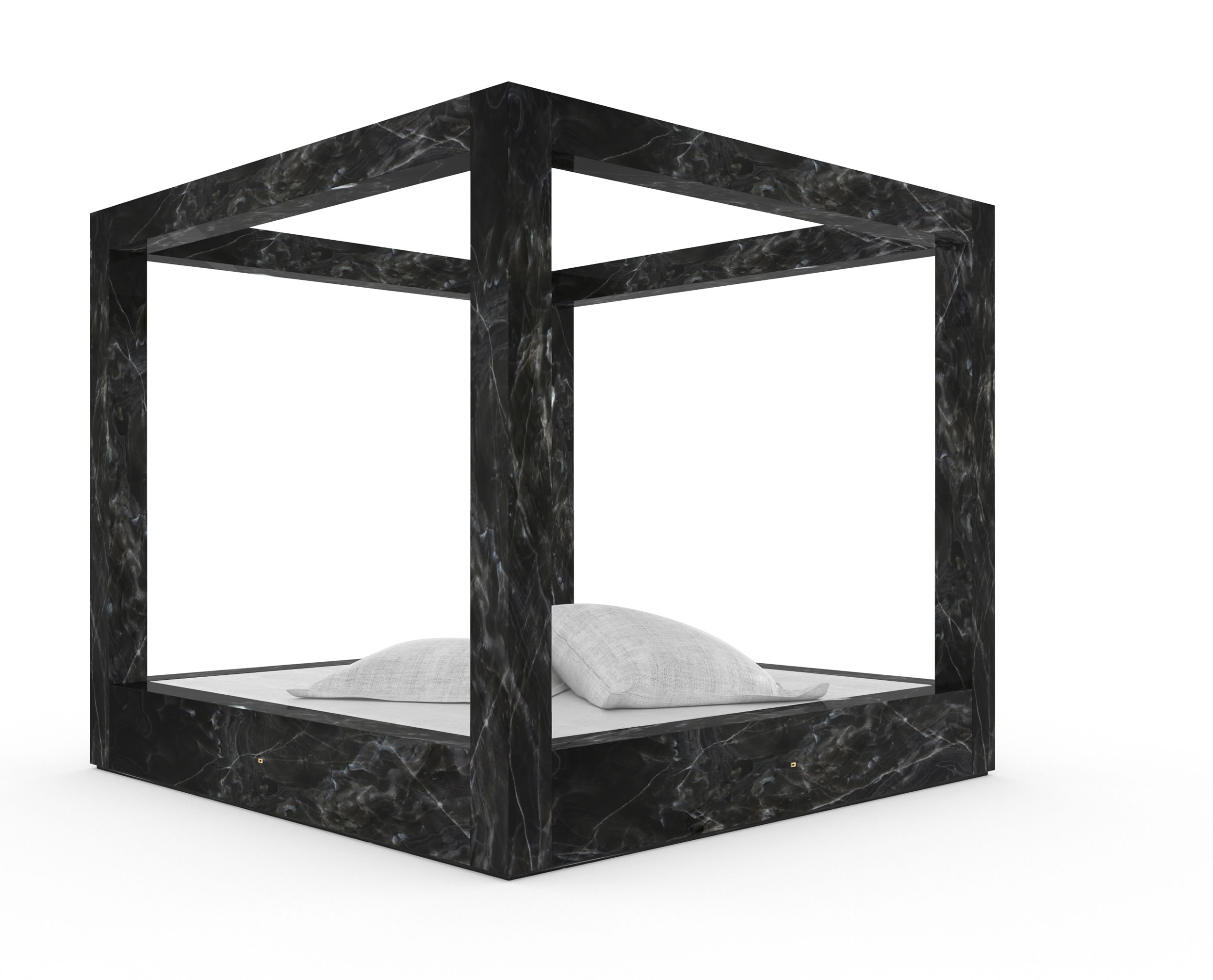 Design Himmelbett Luxus Marmor Schwarz Design Handgefertigt Raffiniert Exklusiv InteriorFELIX SCHWAKE