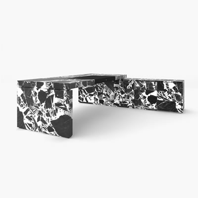 Desk Marble Black White FS4191