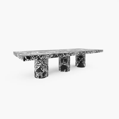 Dining Table Marble Black White FS173