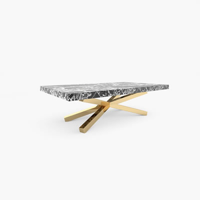 Dining Table Marble Black White FS174