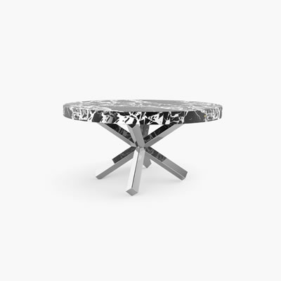 Dining Table Marble Black White FS194e