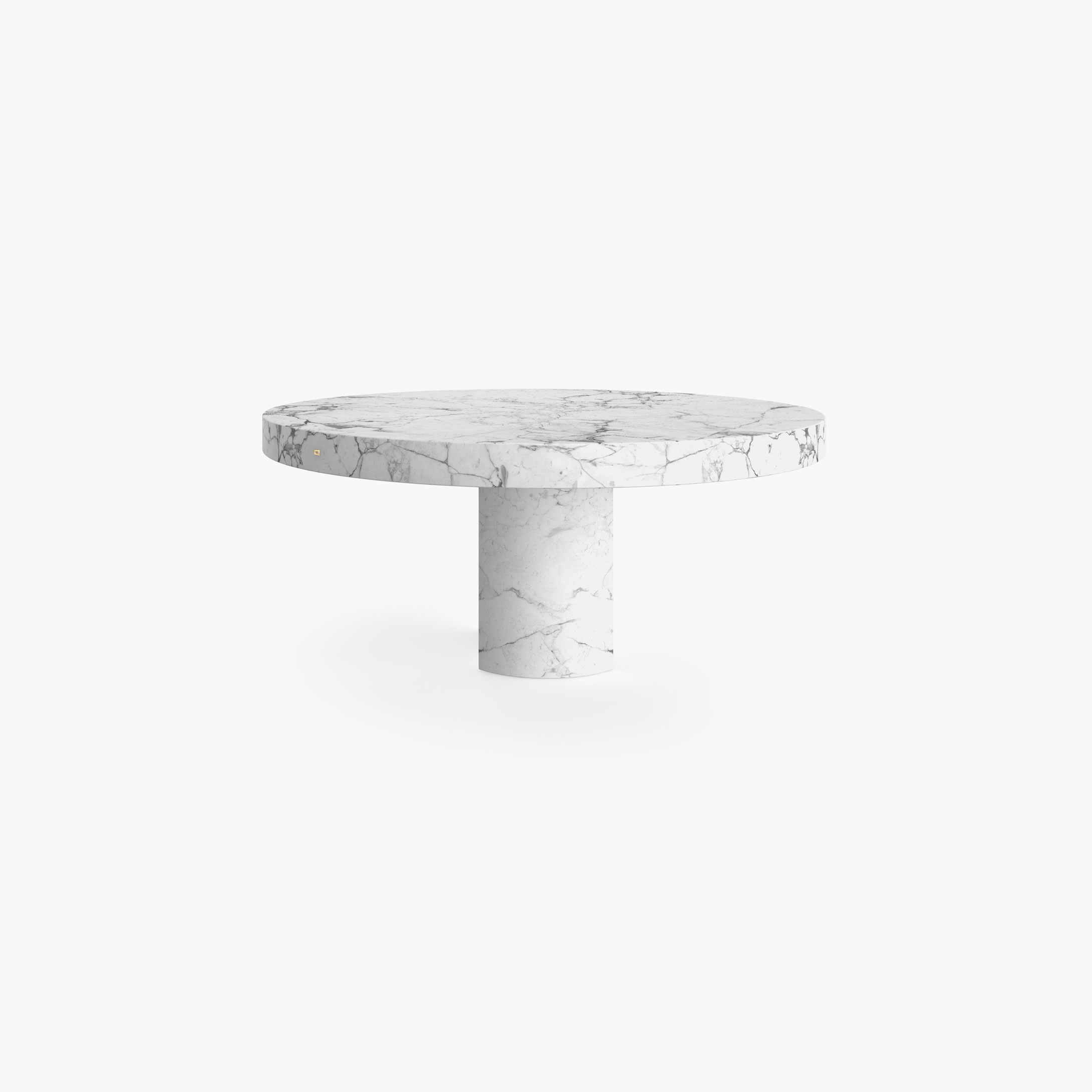Dining Table round quarter cylinder segments legs White Arabescato Marble statement Dining Room furniture design Dining Tables FS 194 A FELIX SCHWAKE
