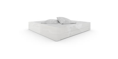 FELIX SCHWAKE BED I I 2 bed drawers onyx marble white individually customized