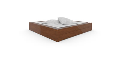 FELIX SCHWAKE BED I I 2 bed drawers precious wood mahogany individually customized