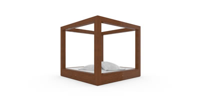 FELIX SCHWAKE BED V precious wood mahogany individually customized