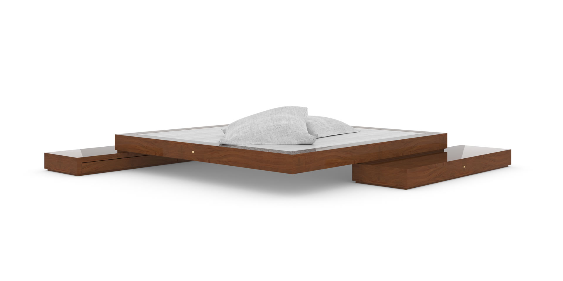 B6 Design-Bett mit Bettkästen, Mahagoni Edelholz - FELIX SCHWAKE