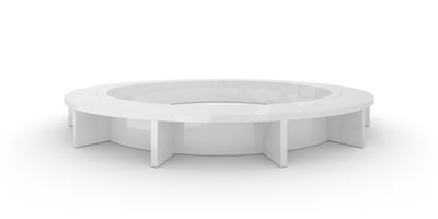FELIX SCHWAKE BOARDROOM TABLE VI ring structure onyx marble white individually customized