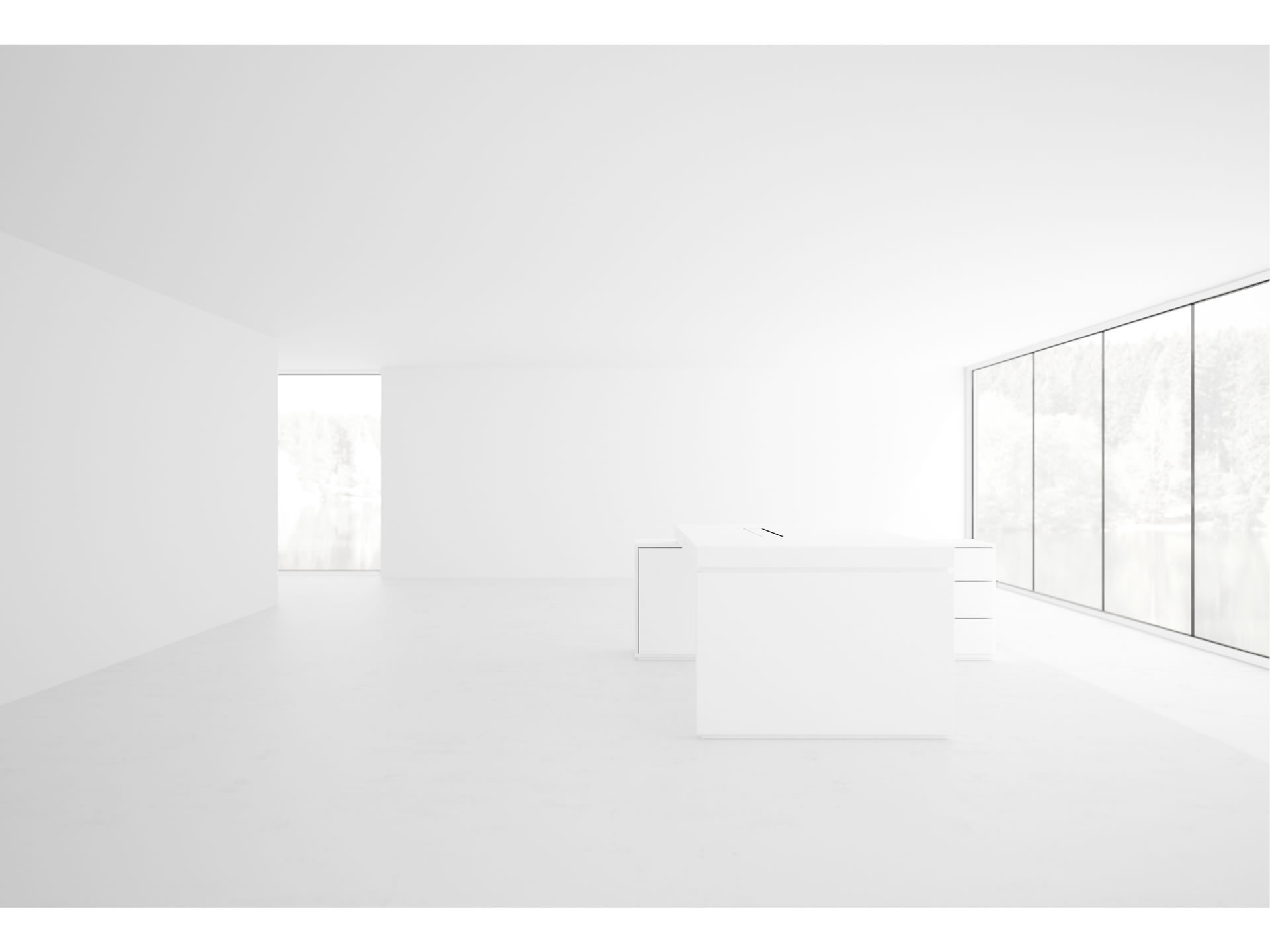 FELIX SCHWAKE SCHREIBTISCH IV I Edler Weisser Chef Schreibtisch Mit 1 Technik Sideboard Fuer PC Drucker