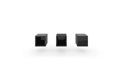 FELIX SCHWAKE SHELF I X I cube floor standing piano lacquer black individually customized