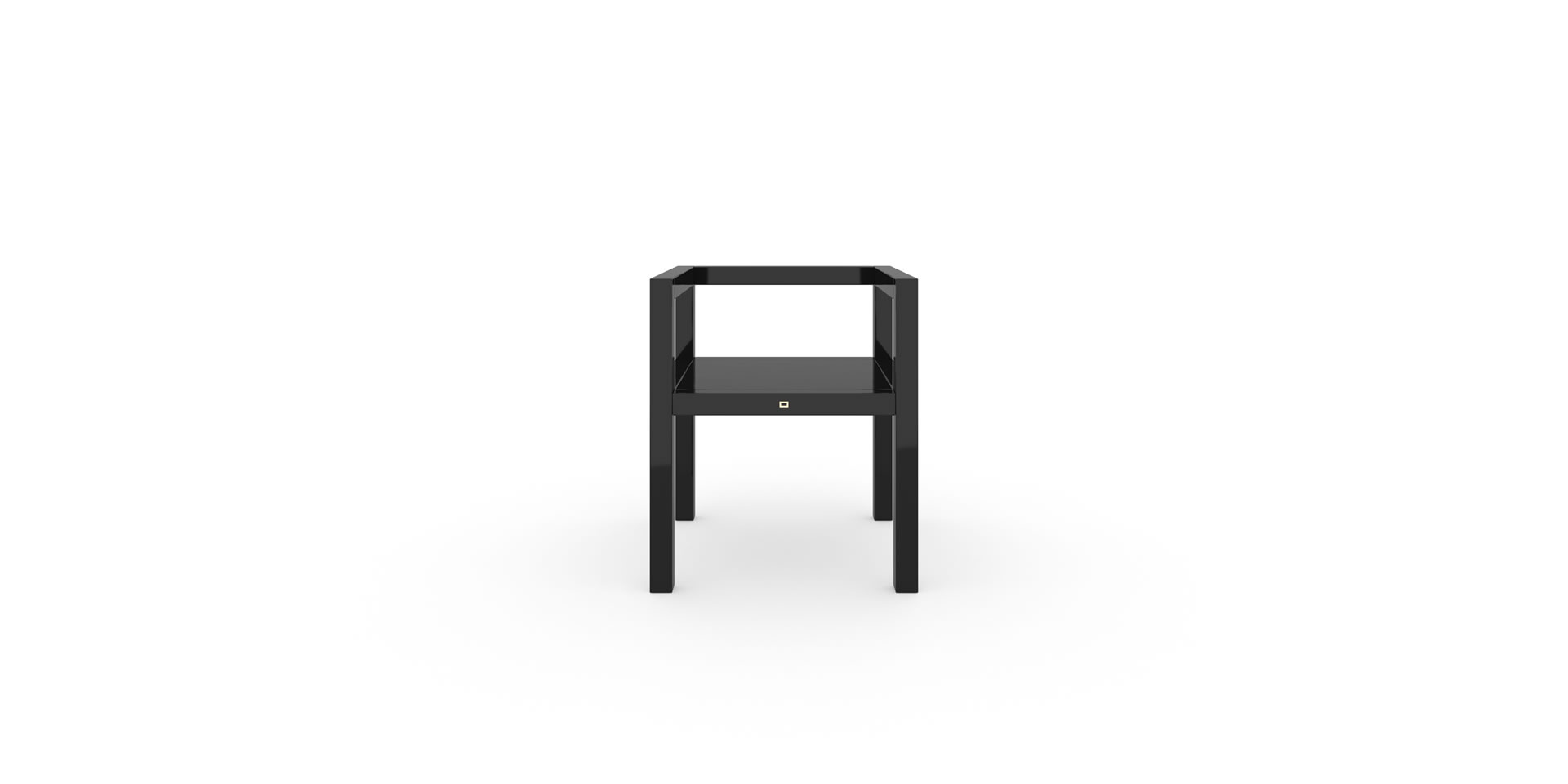 ST2 Design-Stuhl mit Armlehnen, Klavierlack Schwarz - FELIX SCHWAKE
