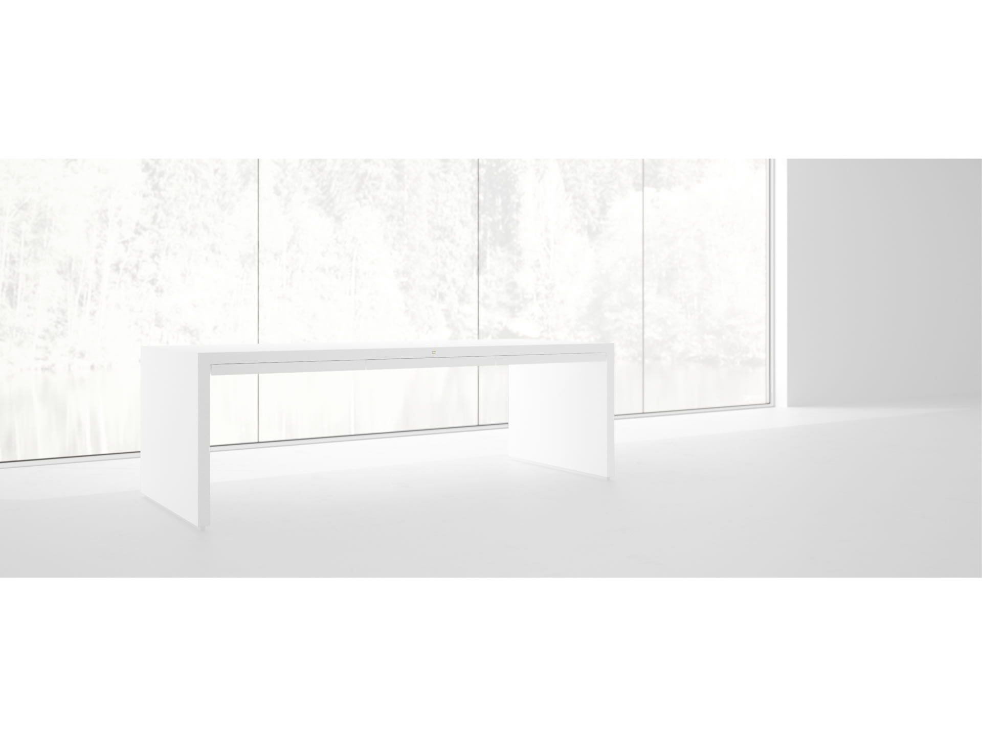FELIX SCHWAKE TABLE I I Sublime White U Shaped Table with Closed Legs and Drawers