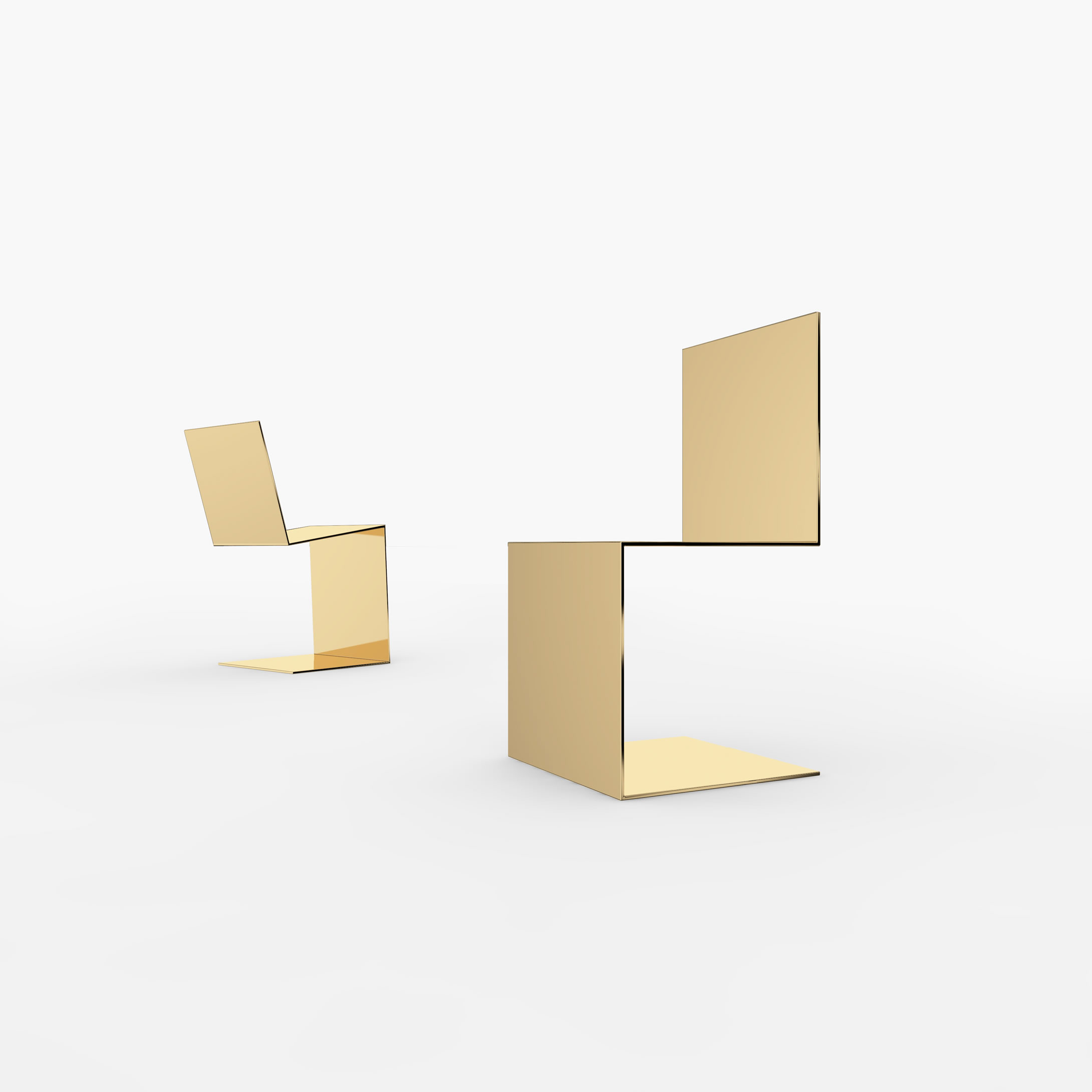 Freischwinger Stuhl quadratisch Gold tolle Esszimmer Designer Stuehle  Baenke FS 423 FELIX SCHWAKE
