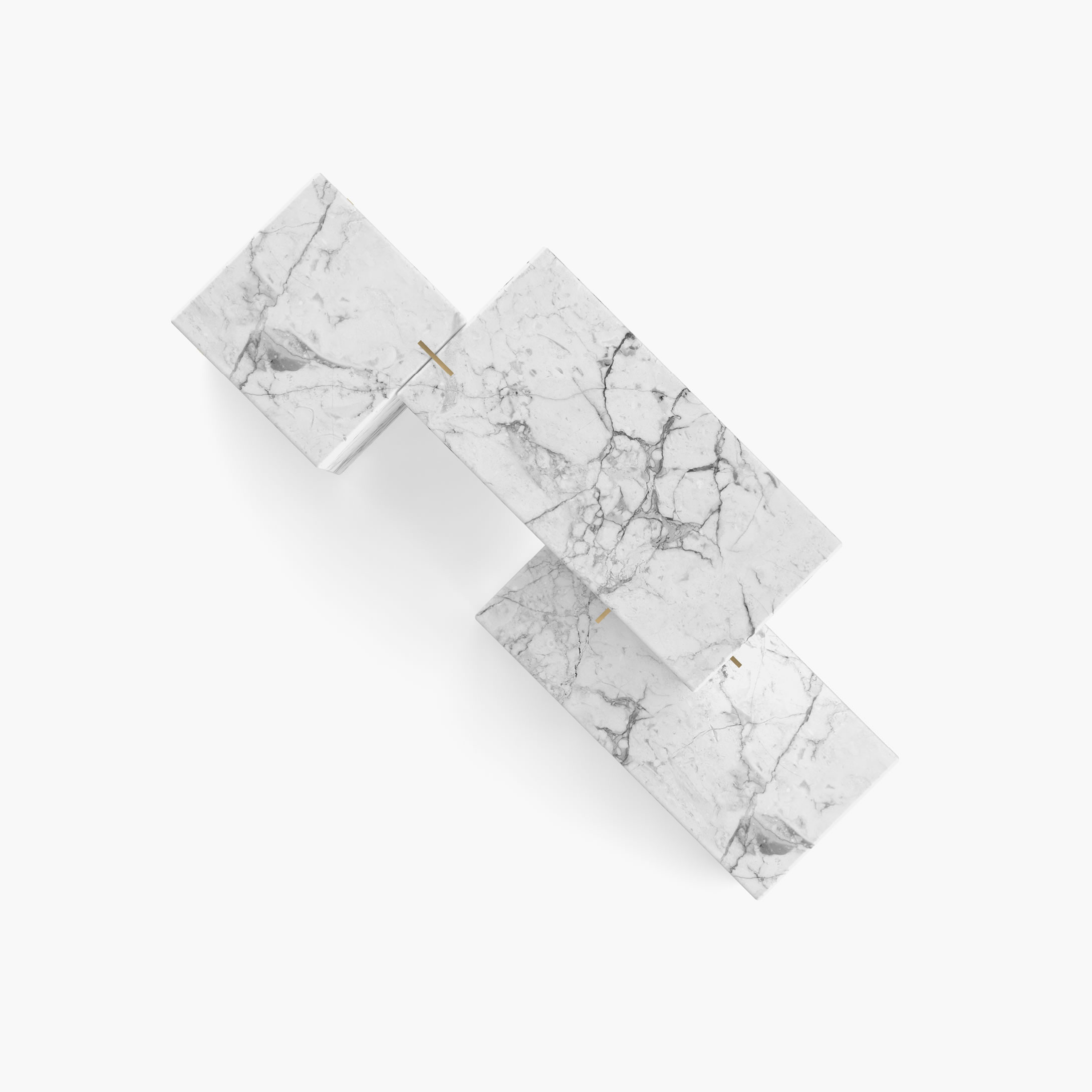 Konsole quadratischen Quadern Weiss Arabescato Marmor futuristisch Wohnzimmer Luxus Konsolen  Sideboards FS 7 FELIX SCHWAKE