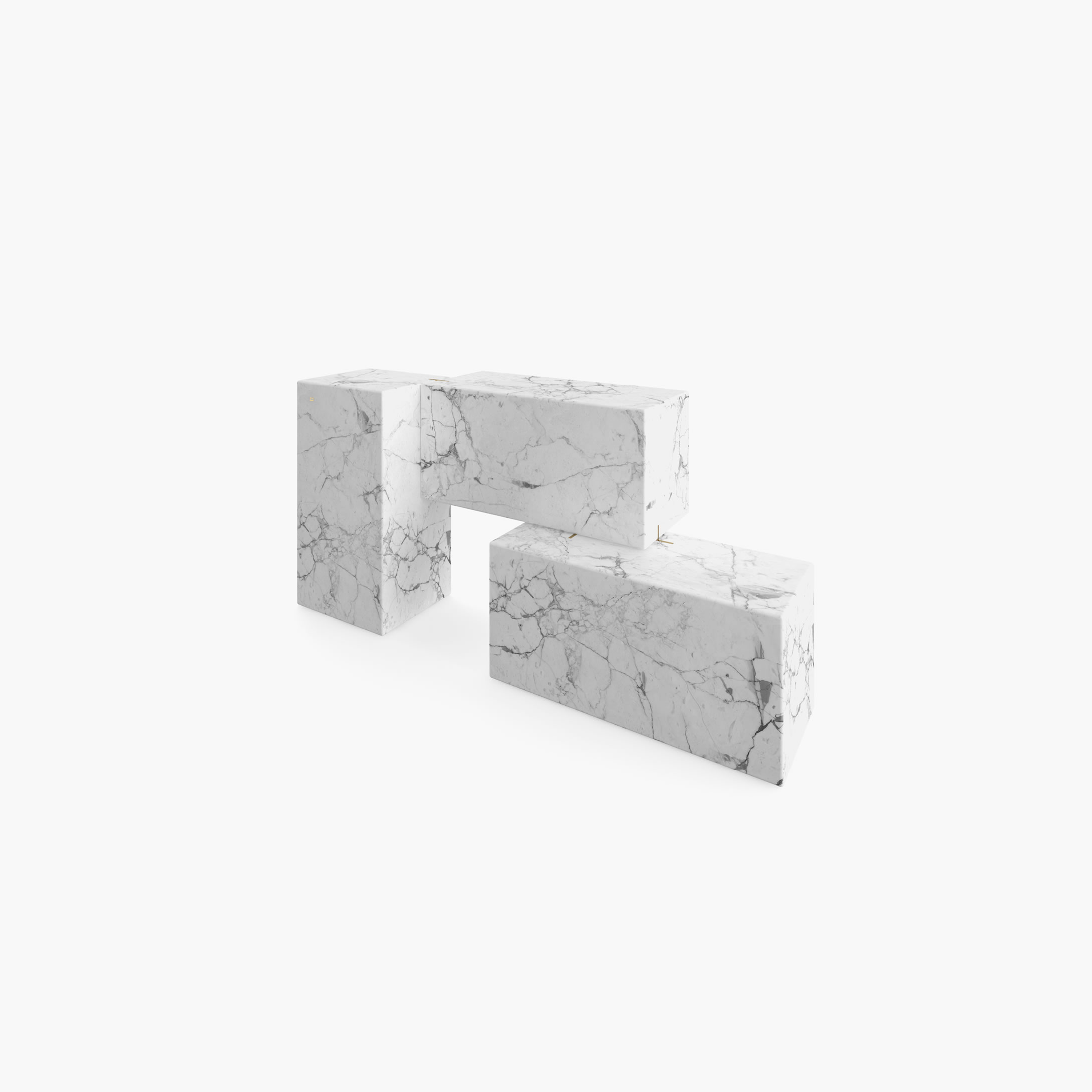 Konsole quadratischen Quadern Weiss Arabescato Marmor geometrisch Wohnzimmer Meisterwerke Konsolen  Sideboards FS 7 FELIX SCHWAKE