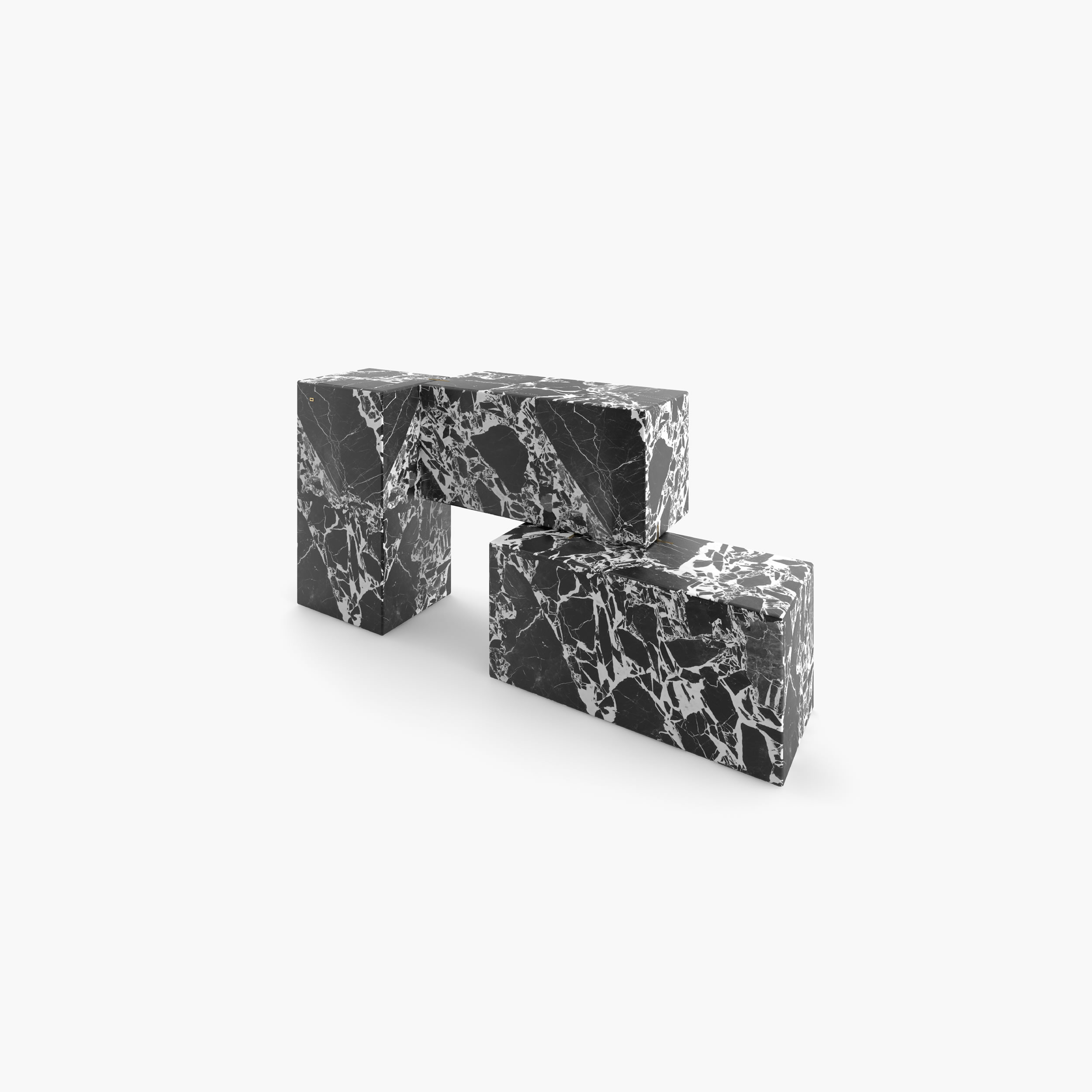 Konsole quadratischen Quadern Weiss Grand Antique Marmor geometrisch Wohnzimmer Meisterwerke Konsolen  Sideboards FS 7 FELIX SCHWAKE