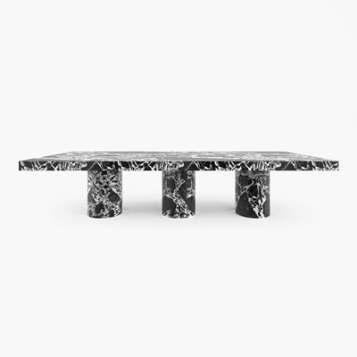 Marble Dining Table Black White FS173