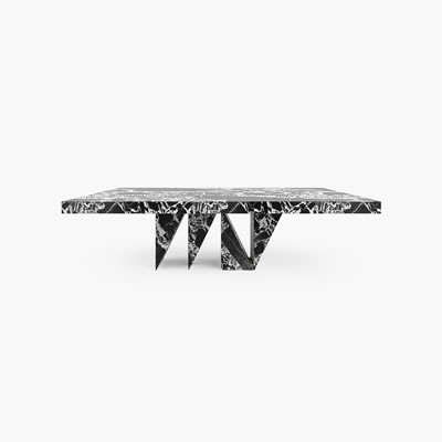 Marble Dining Table Black White FS174b