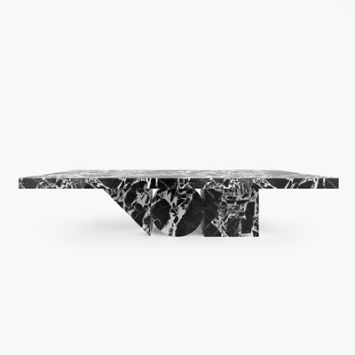 Marble Dining Table Black White FS190