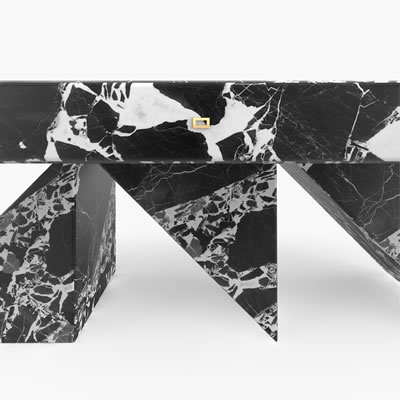 Marble Dining Table Black White FS1901
