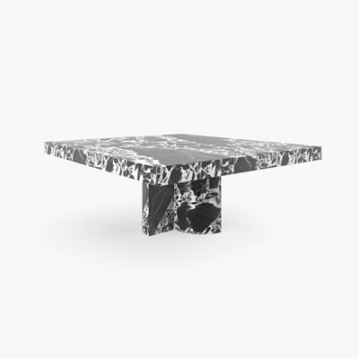 Marble Dining Table Black White FS194f