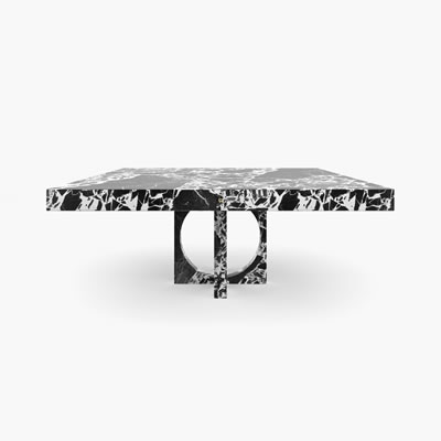 Marble Dining Table Black White FS194h