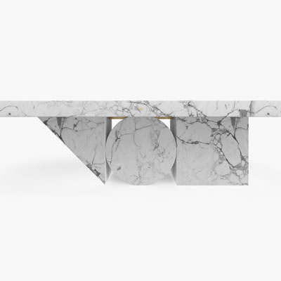 Marble Dining Table White FS190