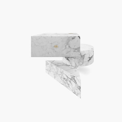 Marble Side Table White FS1301
