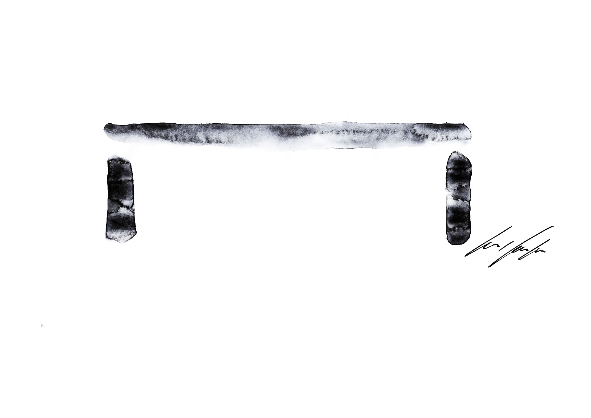 RECHTECK FELIX SCHWAKE Schreibtisch IV Tusche Skizze