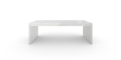 RECHTECK TABLE I I with closed legs onyx marble white individually customized