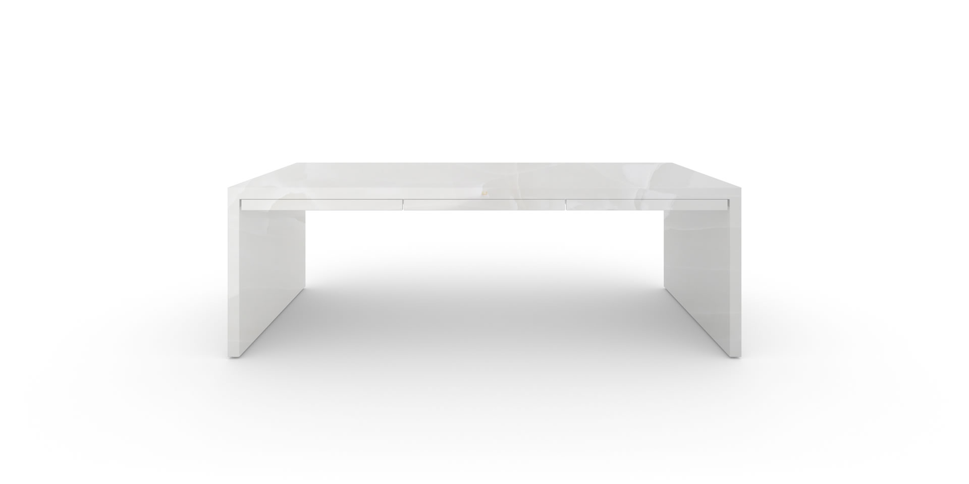 T1.1 Design-Tisch mit Schubladen, Marmor, Weiß - FELIX SCHWAKE