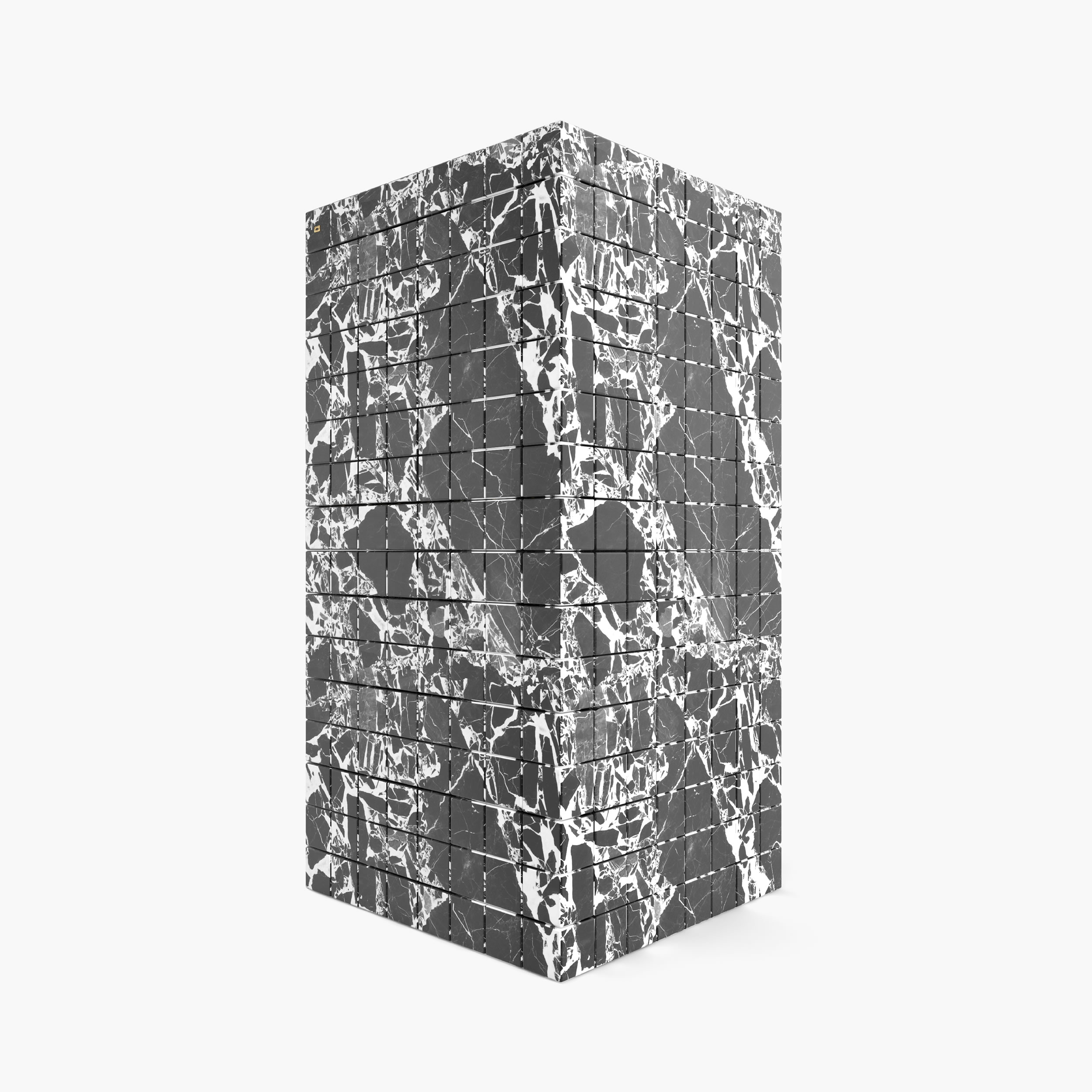 Schrank aus Kuben Weiss Grand Antique Marmor limitierte Auflage beschraenkte Auflage Wohnzimmer Kreation Schraenke FS 148 FELIX SCHWAKE