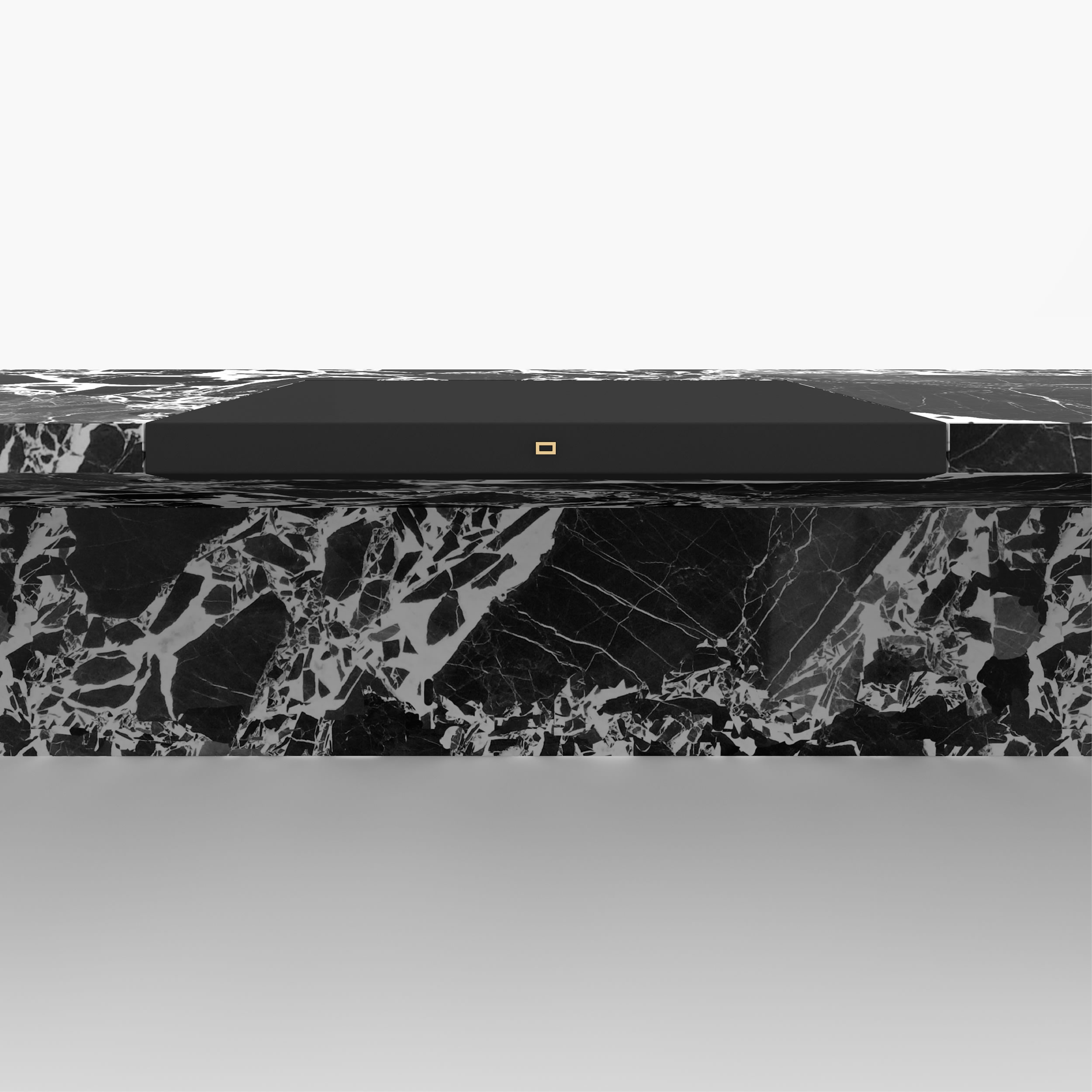 Schreibtisch gross mit ausziehbarer schreibauflage Weiss Grand Antique Marmor einzigartig geformt Chefzimmer Buero Innenarchitektur Schreibtische FS 417 FELIX SCHWAKE