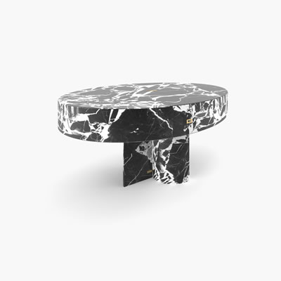 Side Table Marble Black White FS127
