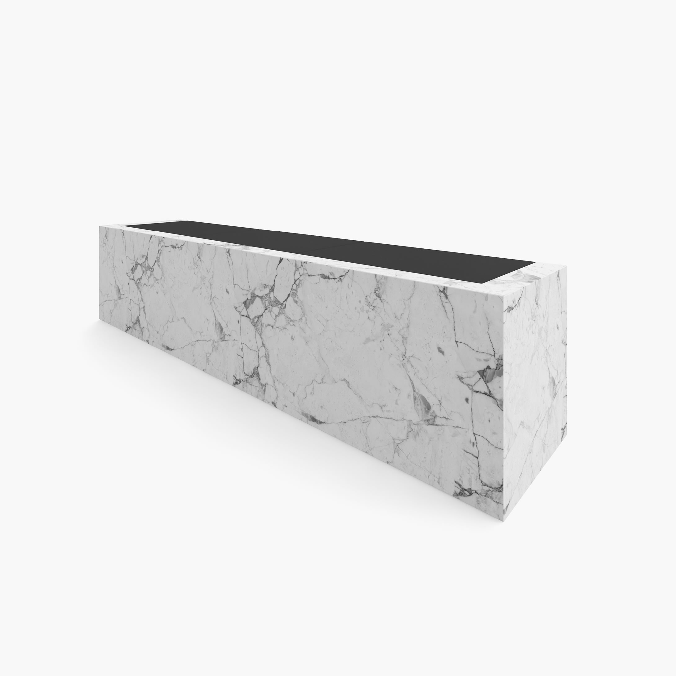 Sideboard mit Schubladen Weiss Arabescato Marmor minimalistisch privater Arbeitsbereich Luxus Konsolen  Sideboards FS 407 FELIX SCHWAKE