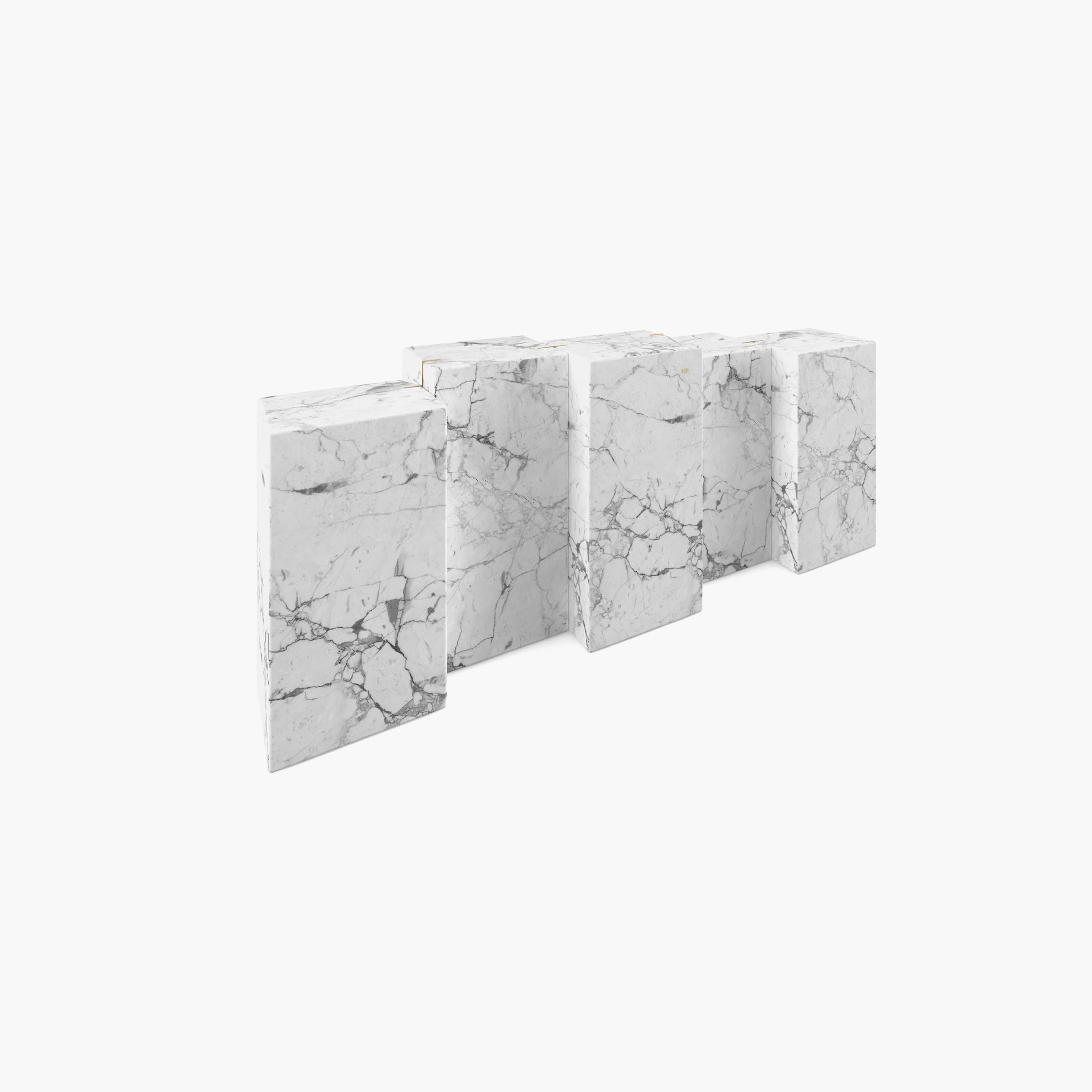 Sideboard unterschiedlich hohen quadratischen Quadern Weiss Arabescato Marmor Kunst Wohnzimmer Kunstwerke Sideboards FS 8 FELIX SCHWAKE