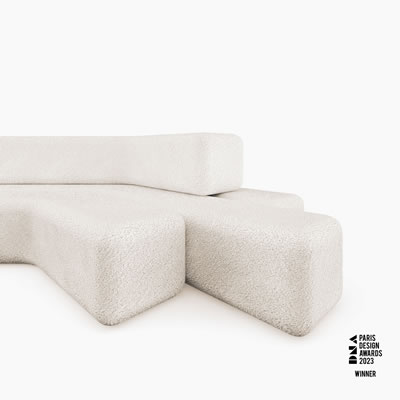 Sofa Boucle Weiss FS413